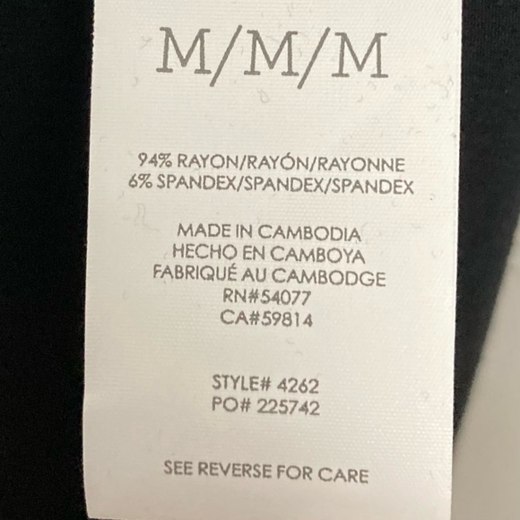 Cabi Dishy Faux Wrap Dress Women’s Size M Hersey Knit Tie Waist Black Style 4262 - Picture 8 of 8